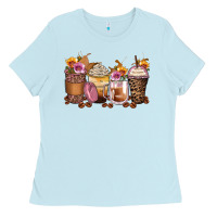 Baby Blue leopard rose glitter flowers coffee cups Ladies Tee - Zillion Design Studio