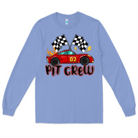 Colony Blue pit crew boys birthday race car Long Sleeve Tee - MaliasSmallBusiness