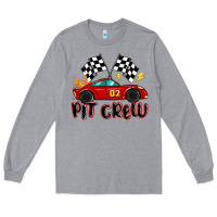 Heather Grey pit crew boys birthday race car Long Sleeve Tee - MaliasSmallBusiness