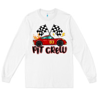 White pit crew boys birthday race car Long Sleeve Tee - MaliasSmallBusiness