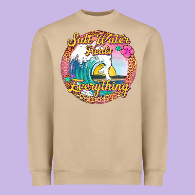 Salt Water Heals Everything Heavyweight Sweatshirt Designed By Jasminsmagicworld
