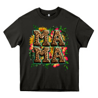 Asphalt floral leopard mama Heavy Core Tee - Zillion Design Studio