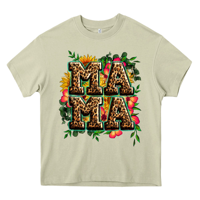 Floral Leopard Mama Heavy Core Tee by Zillion Design Studio | Teevron