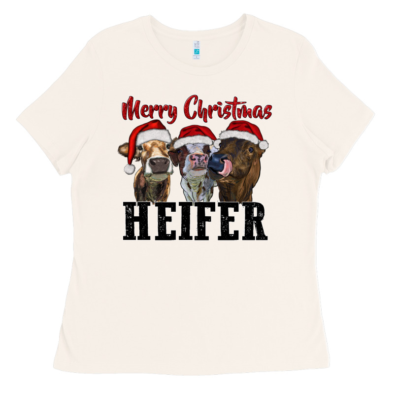 Merry Christmas Heifer Ladies Tee by RanaPortraitStore | Teevron