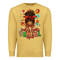 Antique Gold Santa's Favorite Dental Squad Afro Messy Bun Premium Sweatshirt - texasbilliewilder