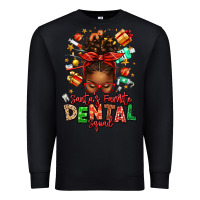 Black Santa's Favorite Dental Squad Afro Messy Bun Premium Sweatshirt - texasbilliewilder