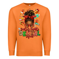 Carrot Santa's Favorite Dental Squad Afro Messy Bun Premium Sweatshirt - texasbilliewilder