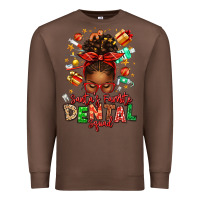 Chestnut Santa's Favorite Dental Squad Afro Messy Bun Premium Sweatshirt - texasbilliewilder