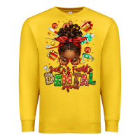 Lemon Santa's Favorite Dental Squad Afro Messy Bun Premium Sweatshirt - texasbilliewilder