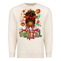Sandshell Santa's Favorite Dental Squad Afro Messy Bun Premium Sweatshirt - texasbilliewilder