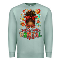 Seafoam Santa's Favorite Dental Squad Afro Messy Bun Premium Sweatshirt - texasbilliewilder