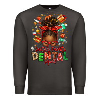 Smoke Santa's Favorite Dental Squad Afro Messy Bun Premium Sweatshirt - texasbilliewilder