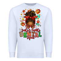 White Santa's Favorite Dental Squad Afro Messy Bun Premium Sweatshirt - texasbilliewilder