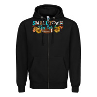Black small town big spirit Zipper Hoodie - BundleAndBundleShop