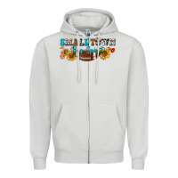 Dove Grey small town big spirit Zipper Hoodie - BundleAndBundleShop