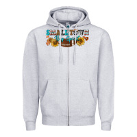 Heather Grey small town big spirit Zipper Hoodie - BundleAndBundleShop