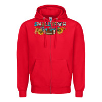 Red small town big spirit Zipper Hoodie - BundleAndBundleShop