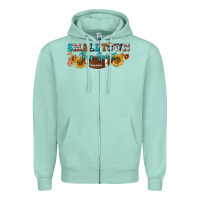 Seafoam small town big spirit Zipper Hoodie - BundleAndBundleShop