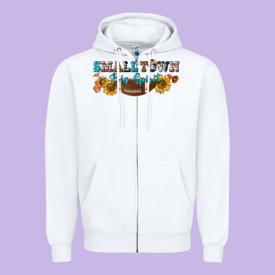 Small Town Big Spirit Zipper Hoodie Designed By Bundleandbundleshop