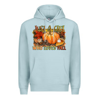 Blue Mist Just a girl who loves Fall Premium Hoodie - NancyCooperArtShop