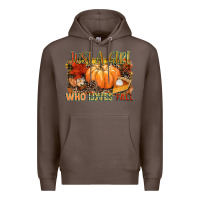 Coffee Just a girl who loves Fall Premium Hoodie - NancyCooperArtShop