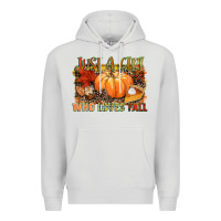 Dove Grey Just a girl who loves Fall Premium Hoodie - NancyCooperArtShop