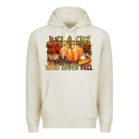 Oatmeal Heather Just a girl who loves Fall Premium Hoodie - NancyCooperArtShop
