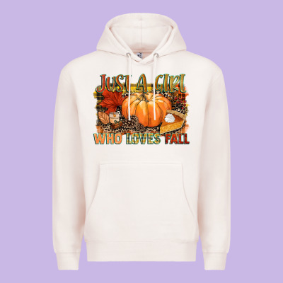 Just A Girl Who Loves Fall Premium Hoodie Designed By Nancycooperartshop