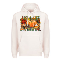 Pale Pink Just a girl who loves Fall Premium Hoodie - NancyCooperArtShop