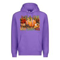 Purple Just a girl who loves Fall Premium Hoodie - NancyCooperArtShop