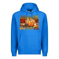 True Royal Just a girl who loves Fall Premium Hoodie - NancyCooperArtShop