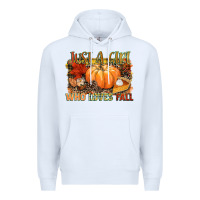 White Just a girl who loves Fall Premium Hoodie - NancyCooperArtShop