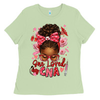 Matcha one loved cna afro messy bun Ladies Tee - texasbilliewilder