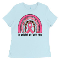 Baby Blue in october we wear pink rainbow Ladies Tee - JahusDesignShop