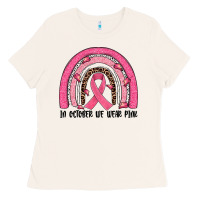 Bone in october we wear pink rainbow Ladies Tee - JahusDesignShop