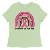 Matcha in october we wear pink rainbow Ladies Tee - JahusDesignShop