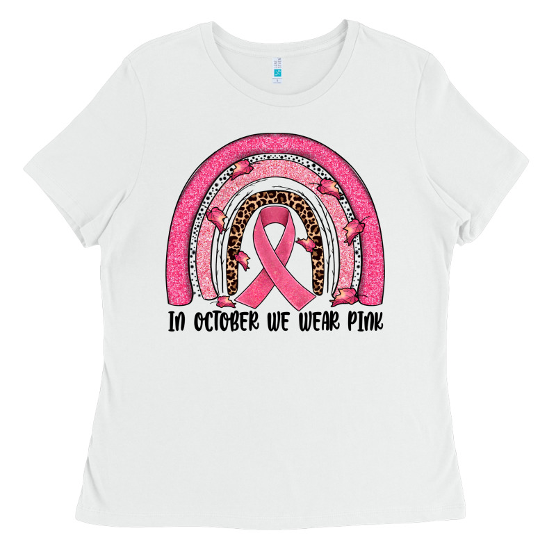In October We Wear Pink Rainbow Ladies Tee by JahusDesignShop | Teevron