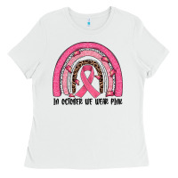 White in october we wear pink rainbow Ladies Tee - JahusDesignShop