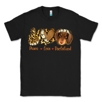 Black Peace Love Dachshund Classic Tee - Jasminsmagicworld