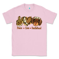 Bubblegum Pink Peace Love Dachshund Classic Tee - Jasminsmagicworld