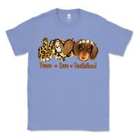 Colony Blue Peace Love Dachshund Classic Tee - Jasminsmagicworld