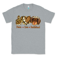 Heather Grey Peace Love Dachshund Classic Tee - Jasminsmagicworld