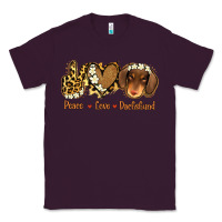 Plum Peace Love Dachshund Classic Tee - Jasminsmagicworld
