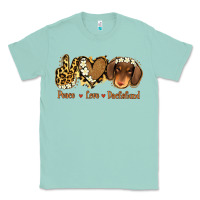 Seafoam Peace Love Dachshund Classic Tee - Jasminsmagicworld