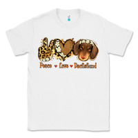 White Peace Love Dachshund Classic Tee - Jasminsmagicworld