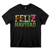 Black feliz navidad with pattern Heavy Core Tee - texasbilliewilder