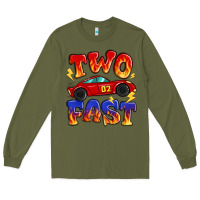 Army Green two fast boys birthday racing car Long Sleeve Tee - MaliasSmallBusiness