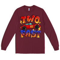 Burgundy two fast boys birthday racing car Long Sleeve Tee - MaliasSmallBusiness