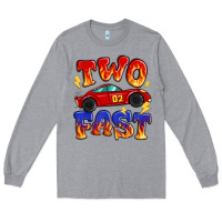 Heather Grey two fast boys birthday racing car Long Sleeve Tee - MaliasSmallBusiness