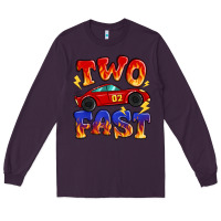 Plum two fast boys birthday racing car Long Sleeve Tee - MaliasSmallBusiness